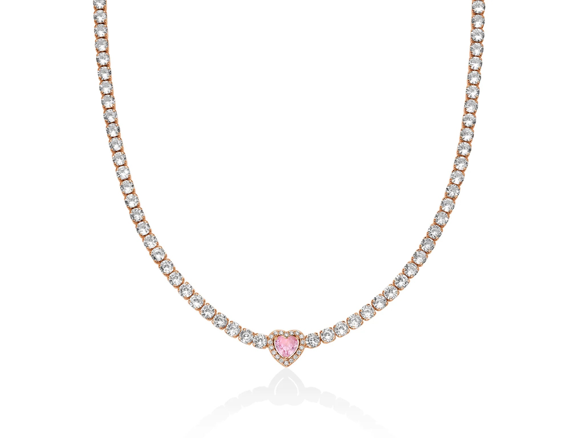 Collana Kiara Tennis Oro Rosa e Zirconi (KCLD3949R)